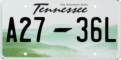 TN license plate A2736L