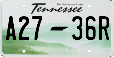 TN license plate A2736R