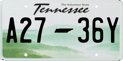 TN license plate A2736Y