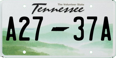 TN license plate A2737A