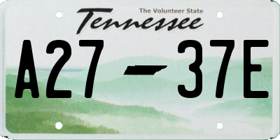 TN license plate A2737E