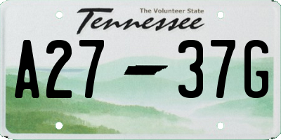 TN license plate A2737G