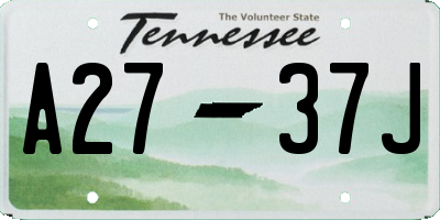 TN license plate A2737J