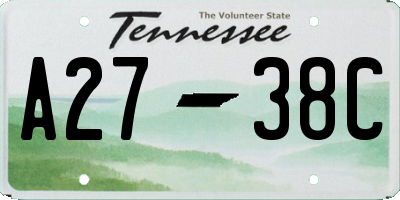 TN license plate A2738C