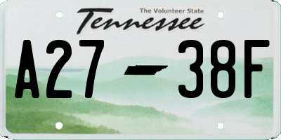 TN license plate A2738F