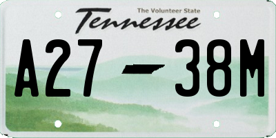TN license plate A2738M
