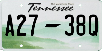 TN license plate A2738Q