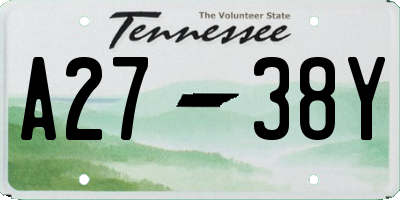 TN license plate A2738Y