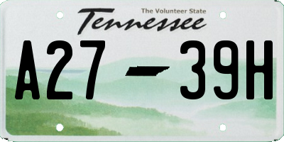 TN license plate A2739H