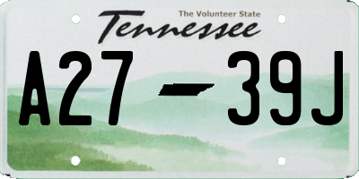 TN license plate A2739J