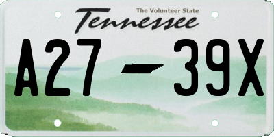 TN license plate A2739X