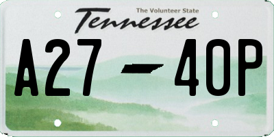 TN license plate A2740P