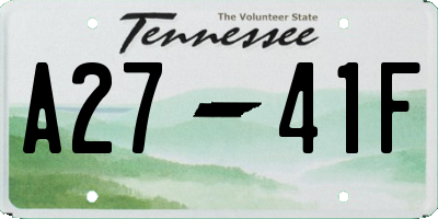 TN license plate A2741F