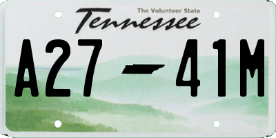 TN license plate A2741M