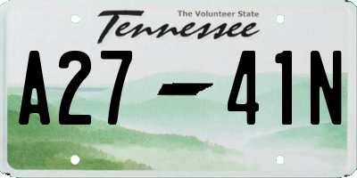 TN license plate A2741N