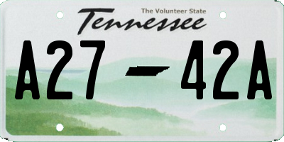 TN license plate A2742A