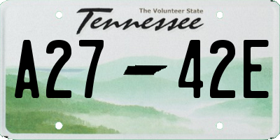 TN license plate A2742E
