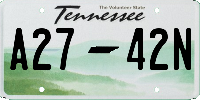 TN license plate A2742N
