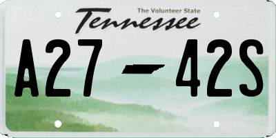 TN license plate A2742S