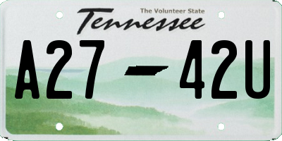 TN license plate A2742U