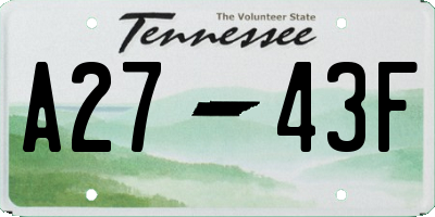 TN license plate A2743F