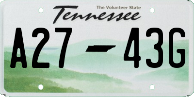 TN license plate A2743G