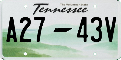 TN license plate A2743V