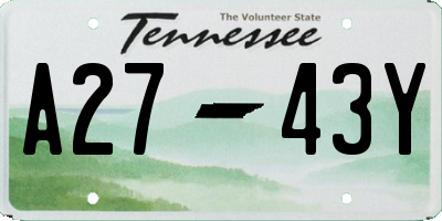 TN license plate A2743Y