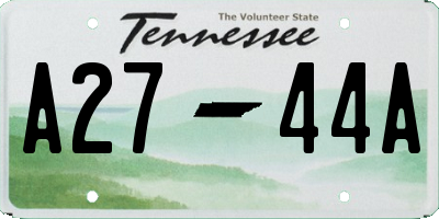 TN license plate A2744A