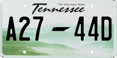 TN license plate A2744D