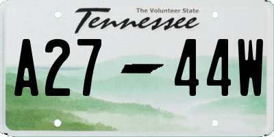 TN license plate A2744W