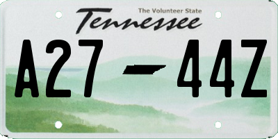 TN license plate A2744Z