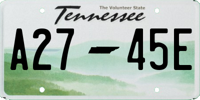 TN license plate A2745E
