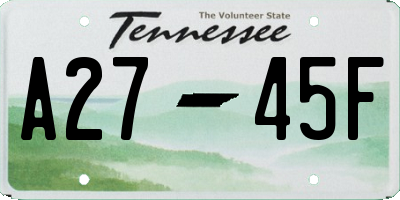TN license plate A2745F