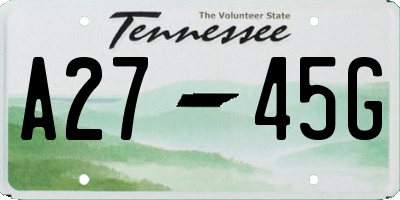 TN license plate A2745G