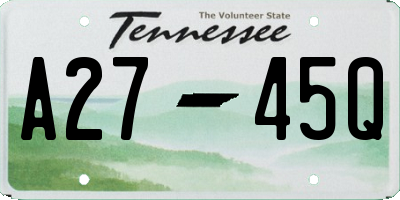 TN license plate A2745Q