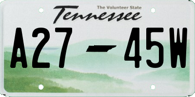 TN license plate A2745W