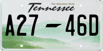 TN license plate A2746D
