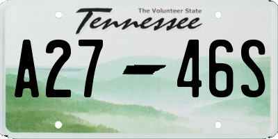 TN license plate A2746S