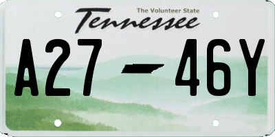 TN license plate A2746Y