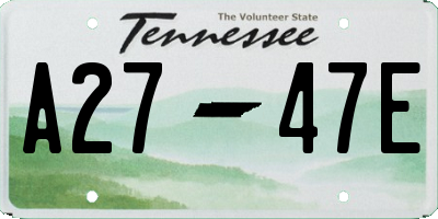 TN license plate A2747E