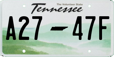 TN license plate A2747F