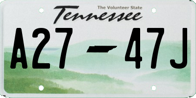 TN license plate A2747J