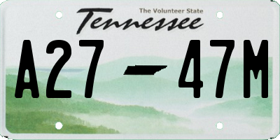 TN license plate A2747M