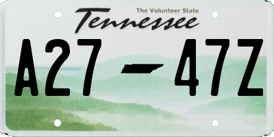 TN license plate A2747Z