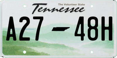 TN license plate A2748H