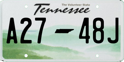 TN license plate A2748J