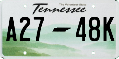 TN license plate A2748K