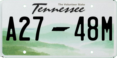 TN license plate A2748M