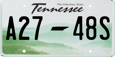 TN license plate A2748S